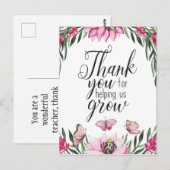 Dank u dat u ons heeft geholpen te groeien -  briefkaart (Voorkant / Achterkant)