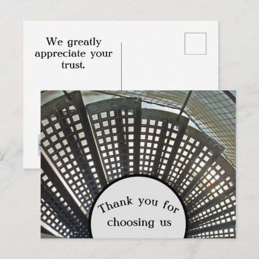 Dank U Dat U Ons Heeft Gekozen Modern Onderneming Briefkaart (Voorkant / Achterkant)