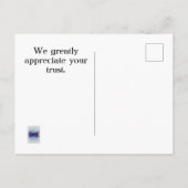 Dank U Dat U Ons Heeft Gekozen Modern Onderneming Briefkaart (Achterkant)