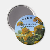 Dank u dat u ons helpt om gele loontleraar te kwek magneet (Voorkant / Achterkant)