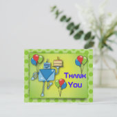 Dank u dat u robot met groene kaarten voor ballonn (Staand voorkant)