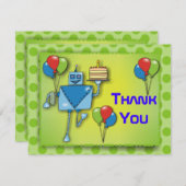 Dank u dat u robot met groene kaarten voor ballonn (Voorkant / Achterkant)