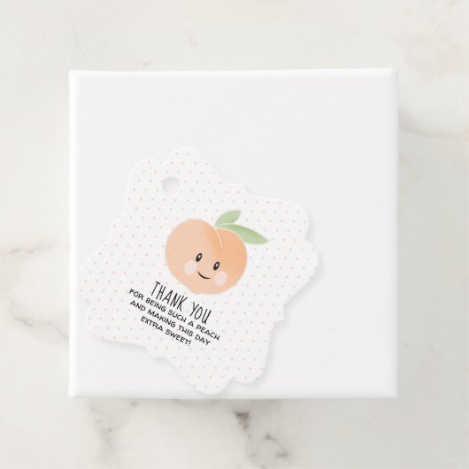 Dank u dat u zo'n perzikflesjes bent bedankjes labels (In situ)