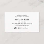 dank u dat u zwart visitekaartje hebt ingevoegd (Achterkant)