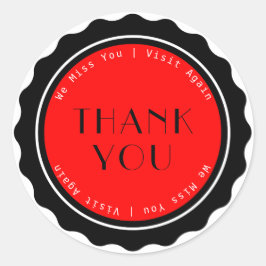 Dank u dat we u opnieuw bezoeken ronde sticker