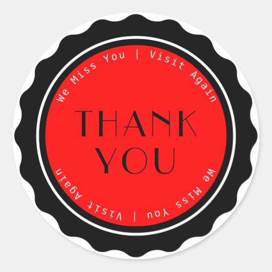 Dank u dat we u opnieuw bezoeken ronde sticker (Voorkant)