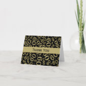 Dank u: de 60ste Zwarte/het Goud van het Patroon Bedankkaart (Voorkant)