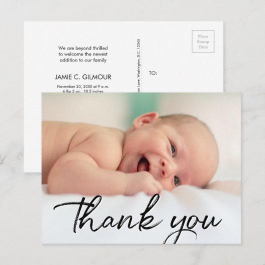Dank u de Aankondiging van de Fotogeboorte van het (Voorkant / Achterkant)