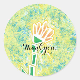 Dank u de Abstracte BloemenStickers van de Bloem Ronde Sticker