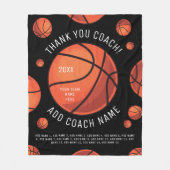 Dank u de Basketball Coach voeg de Namen van de Sp Fleece Deken (Voorkant)