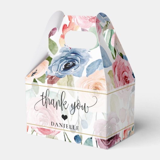 Dank u de Bloemen van de Waterverf van het Manuscr Bedankdoosjes (Voorkant Zijde)