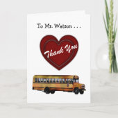 Dank u! - De Buschauffeur van de school/Rood Bedankkaart (Voorkant)