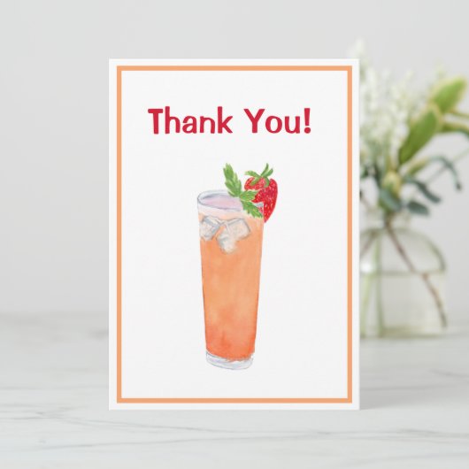 Dank u de Drink van de Zomper van de Waterverf Bedankkaart (Staand voorkant)