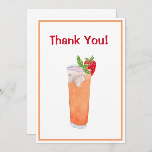 Dank u de Drink van de Zomper van de Waterverf Bedankkaart (Voorkant / Achterkant)