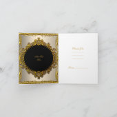 Dank u de Elegante Beige Gouden Zwarte van de Room Bedankkaart (Binnen)