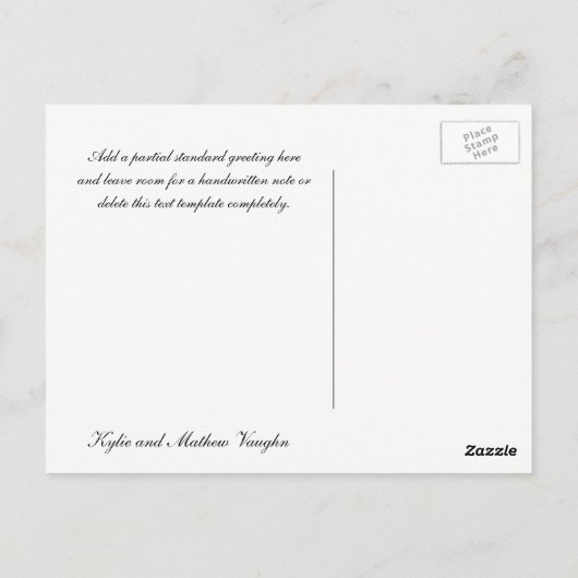 Dank u de Foto van het Huwelijk Briefkaart (Achterkant)