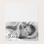 Dank u de Foto van het Manuscript Baby Kaart (Buitenkant ongevouwen)