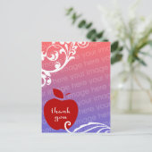 dank u de fotokaart met floral apple briefkaart (Staand voorkant)