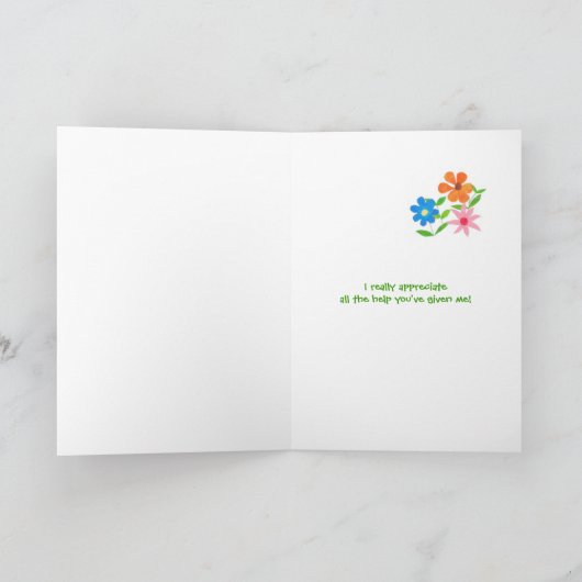 Dank u, de Kaart van de Leraar - Flower power (Binnen)