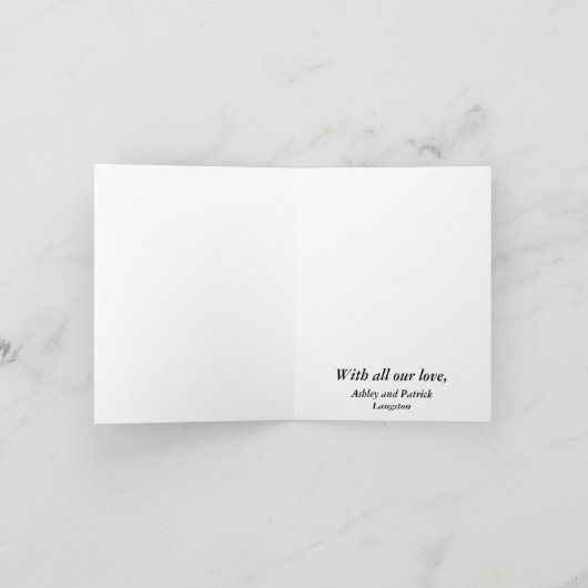 Dank u de Kaart van de Nota van het Huwelijk van (Binnen)