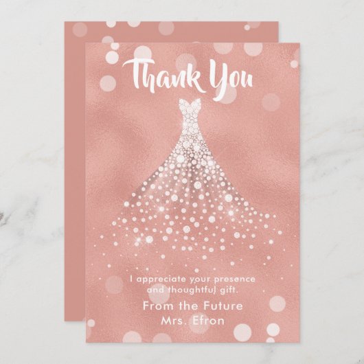 Dank u de Kleding van het Huwelijk van het Bedankkaart (Voorkant / Achterkant)