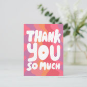 DANK U DE kleurrijke roze strepen DOUANE Briefkaart (Staand voorkant)