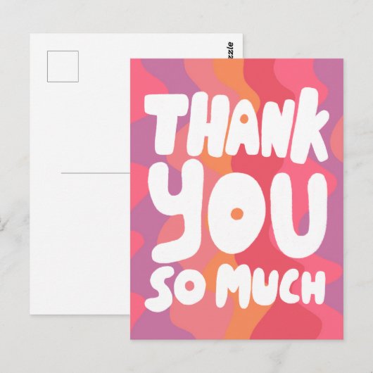 DANK U DE kleurrijke roze strepen DOUANE Briefkaart (Voorkant / Achterkant)