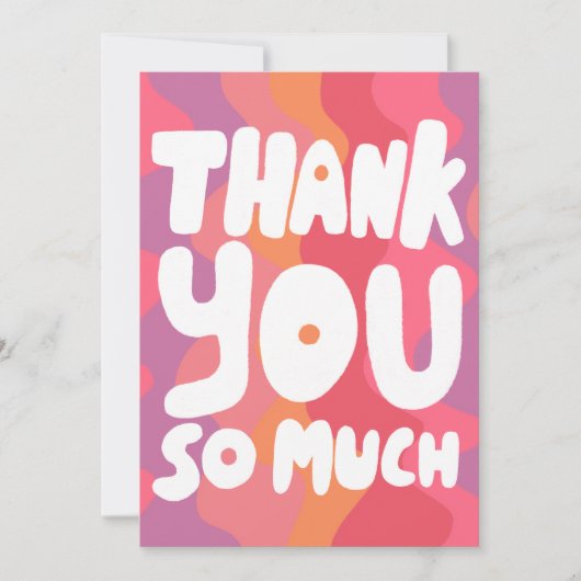 DANK U DE kleurrijke roze strepen DOUANE Kaart (Voorkant)