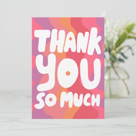 DANK U DE kleurrijke roze strepen DOUANE Kaart (Staand voorkant)