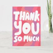 DANK U DE kleurrijke roze strepen DOUANE Kaart (Voorkant)