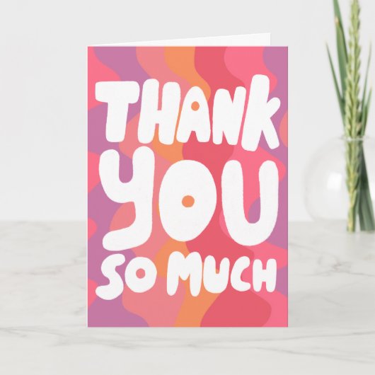 DANK U DE kleurrijke roze strepen DOUANE Kaart (Voorkant)