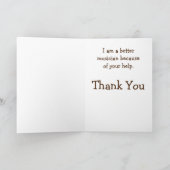 Dank u de Leraar Gouden Kokopelli van de Muziek Bedankkaart (Binnen)