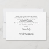 Dank u de Logo Bedrijfs van het Tussenvoegsel van  Kaart (Achterkant)