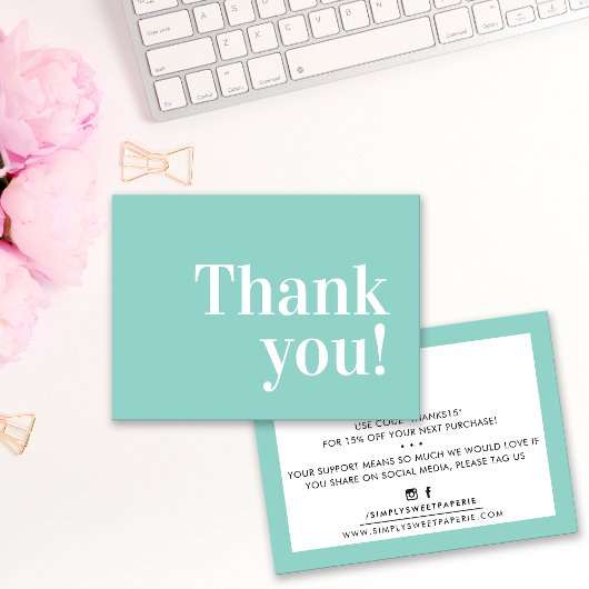 DANK U DE moderne bedrijfsinvoeging serif mint gre Visitekaartje