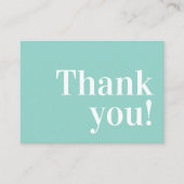 DANK U DE moderne bedrijfsinvoeging serif mint gre Visitekaartje (Voorkant)