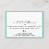 DANK U DE moderne bedrijfsinvoeging serif mint gre Visitekaartje (Achterkant)