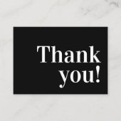 DANK U DE moderne bedrijfsinvoeging serif zwart wi Visitekaartje (Voorkant)
