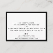 DANK U DE moderne bedrijfsinvoeging serif zwart wi Visitekaartje (Achterkant)