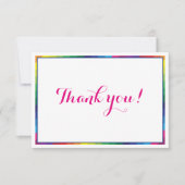DANK U DE moderne heldere regenboogkleuren Bedankkaart (Voorkant)