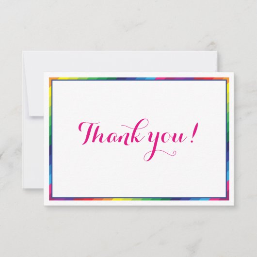 DANK U DE moderne heldere regenboogkleuren Bedankkaart (Voorkant)