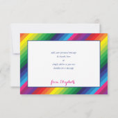 DANK U DE moderne heldere regenboogkleuren Bedankkaart (Achterkant)