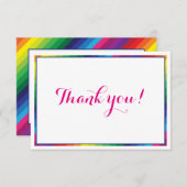 DANK U DE moderne heldere regenboogkleuren Bedankkaart (Voorkant / Achterkant)