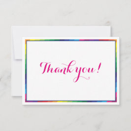 DANK U DE moderne heldere regenboogkleuren Bedankkaart