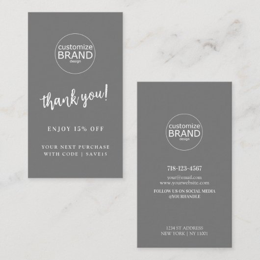 Dank u de Moderne Kaart Bedrijfs van de Korting va Klantenkaartje (Voorkant / Achterkant)