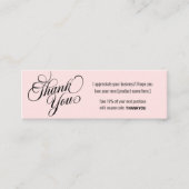 Dank u de moderne roze klantenloyaliteitskorting mini visitekaartje (Voorkant)