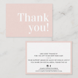 DANK U DE moderne zakenwereld, serif blush roze Visitekaartje