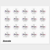 Dank u de Naam van het Manuscript Aangepaste Roze  Ronde Sticker (Vel)