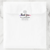 Dank u de Naam van het Manuscript Aangepaste Roze  Ronde Sticker (Tas)