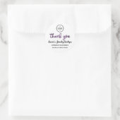 Dank u de Naam van het Manuscript Logo Witte Paars Ronde Sticker (Tas)