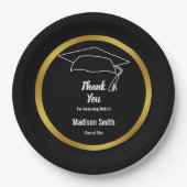 Dank u de naam van het zwarte en witte Afstuderen  Papieren Bordje (Voorkant)